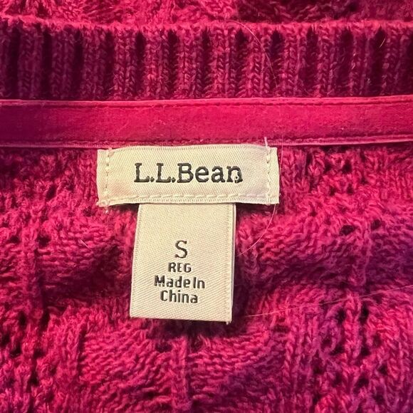 L.L. Bean pink merino wool & cashmere blend cardigan - Picture 3 of 8